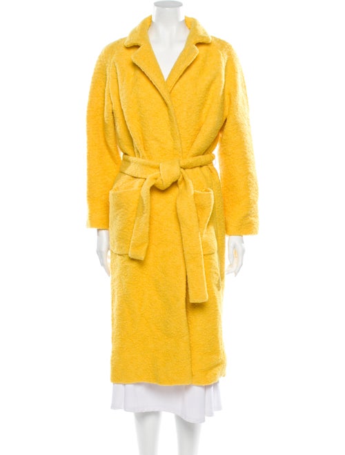 Ganni Faux Fur Coat Yellow