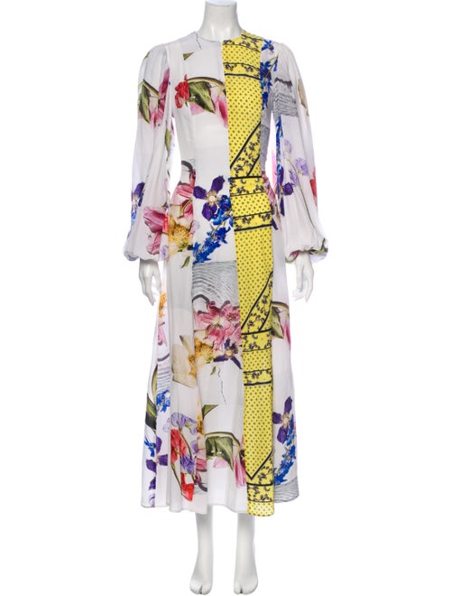 Ganni Printed Long Dress White
