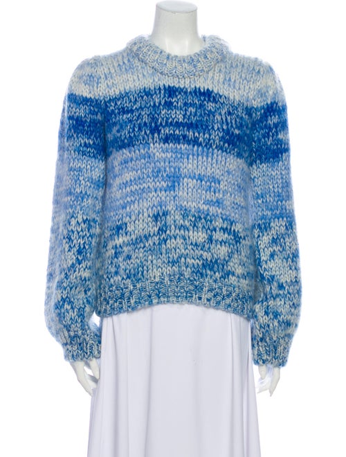 Ganni Wool Striped Sweater Wool