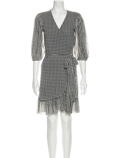 Ganni Plaid Print Mini Dress Black