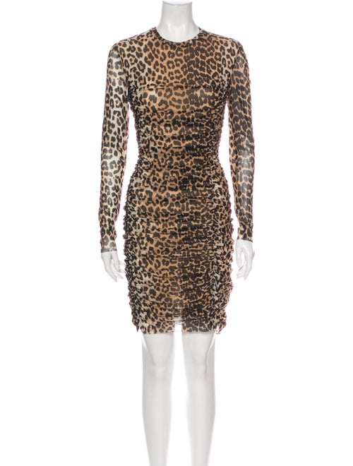 Ganni Animal Print Mini Dress