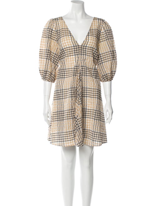 Ganni Plaid Print Mini Dress