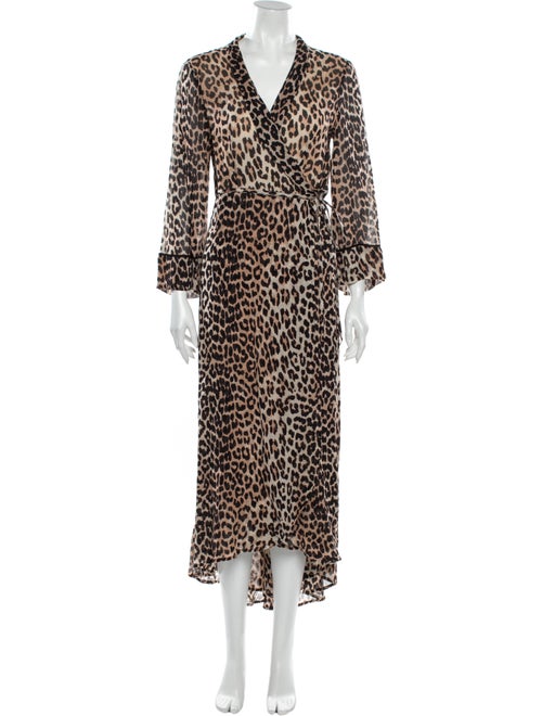Ganni Animal Print Midi Length Dress