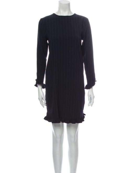 Ganni Striped Mini Dress Blue