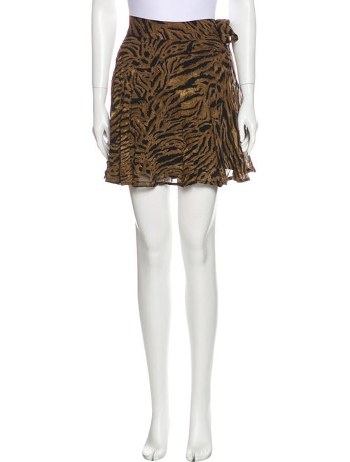 Ganni Animal Print Mini Skirt w/ Tags Brown