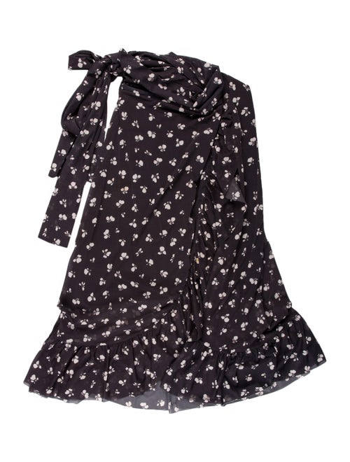 Ganni Floral Print Midi Length Skirt Grey