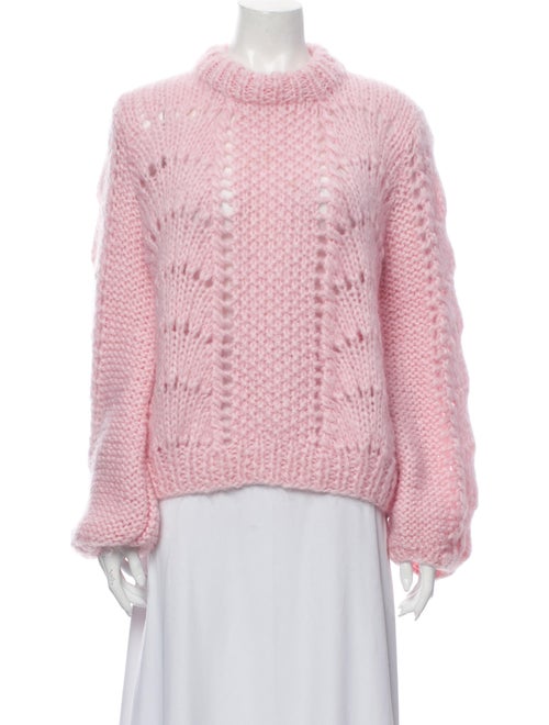 Ganni Wool Mock Neck Sweater Wool