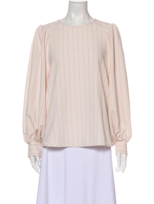 Ganni Striped Crew Neck Blouse