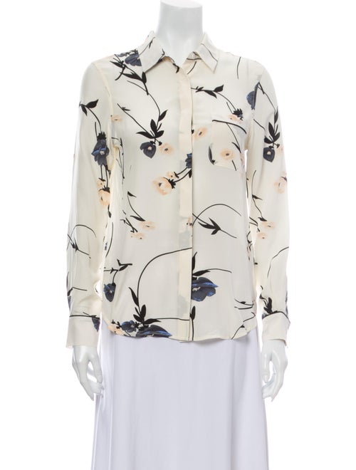 Ganni Silk Printed Button-Up Top