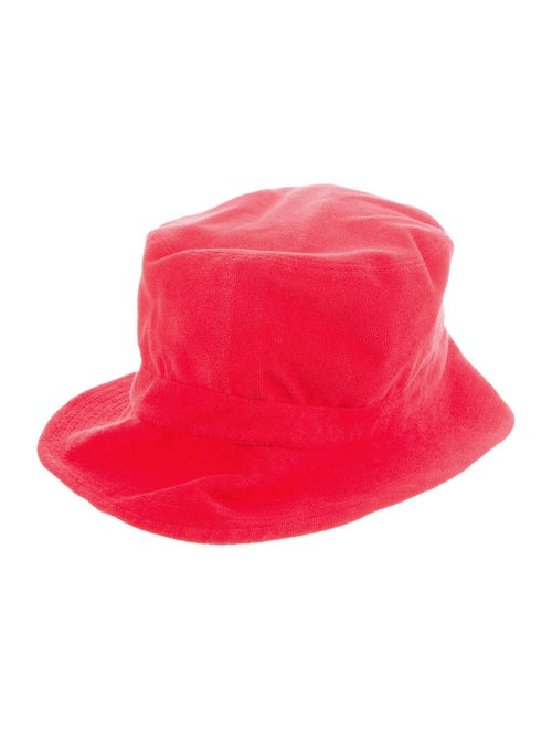 Ganni Terry Cloth Bucket Hat Red