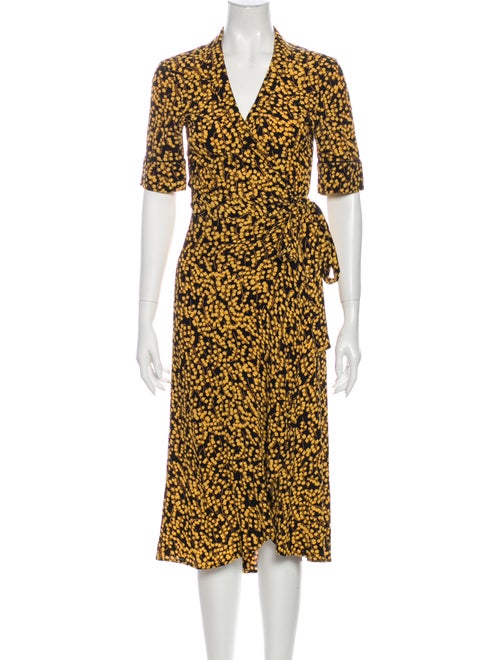 Ganni Floral Print Midi Length Dress Black