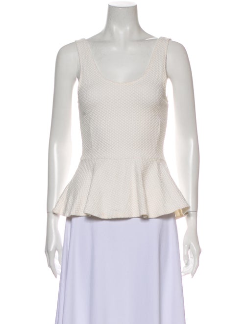 Ganni Scoop Neck Sleeveless Top White