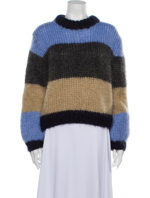 Ganni Wool Striped Sweater Wool