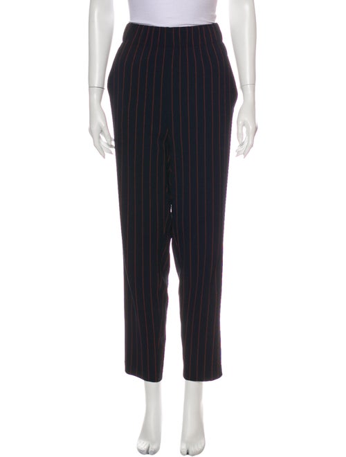 Ganni Striped Straight Leg Pants Blue