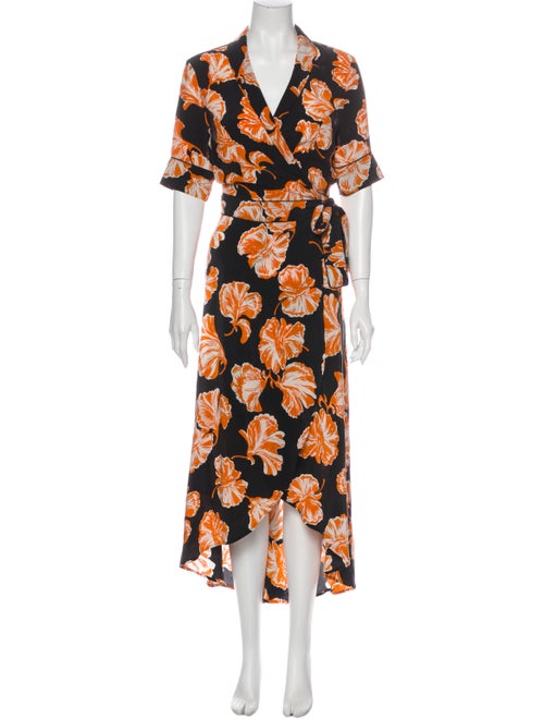 Ganni Silk Long Dress Black