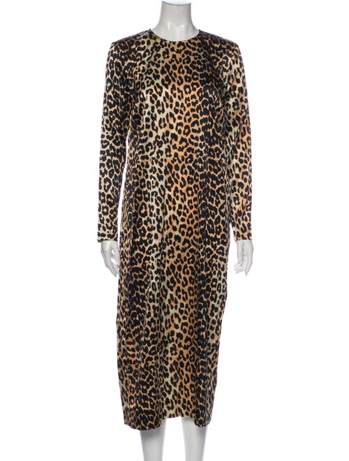 Ganni Silk Long Dress Black