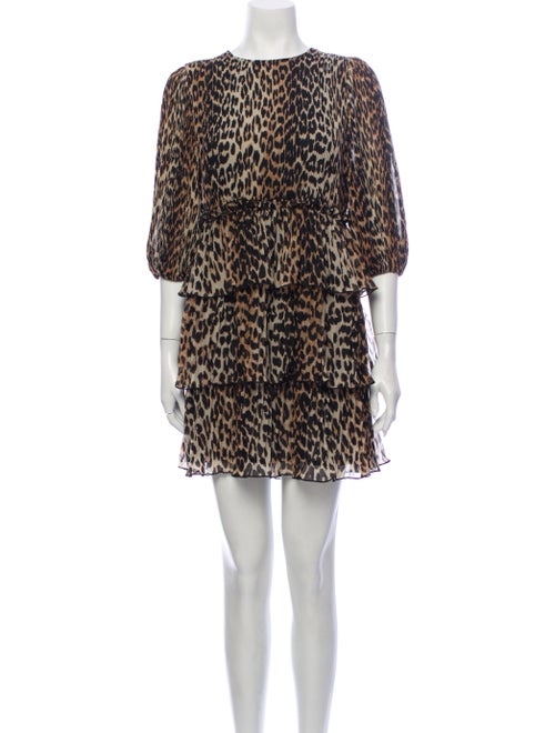 Ganni leopard plisse Mini Dress leopard