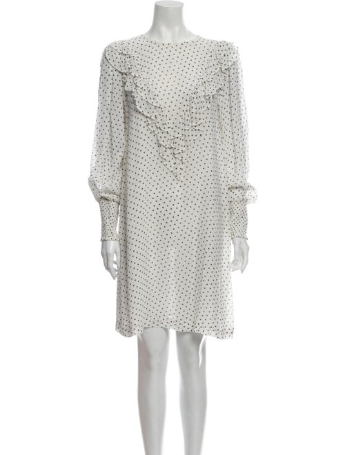 Ganni Polka Dot Print Mini Dress White