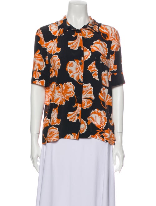 Ganni Silk Floral Print Pajamas
