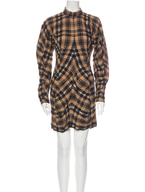 Ganni Plaid Print Mini Dress