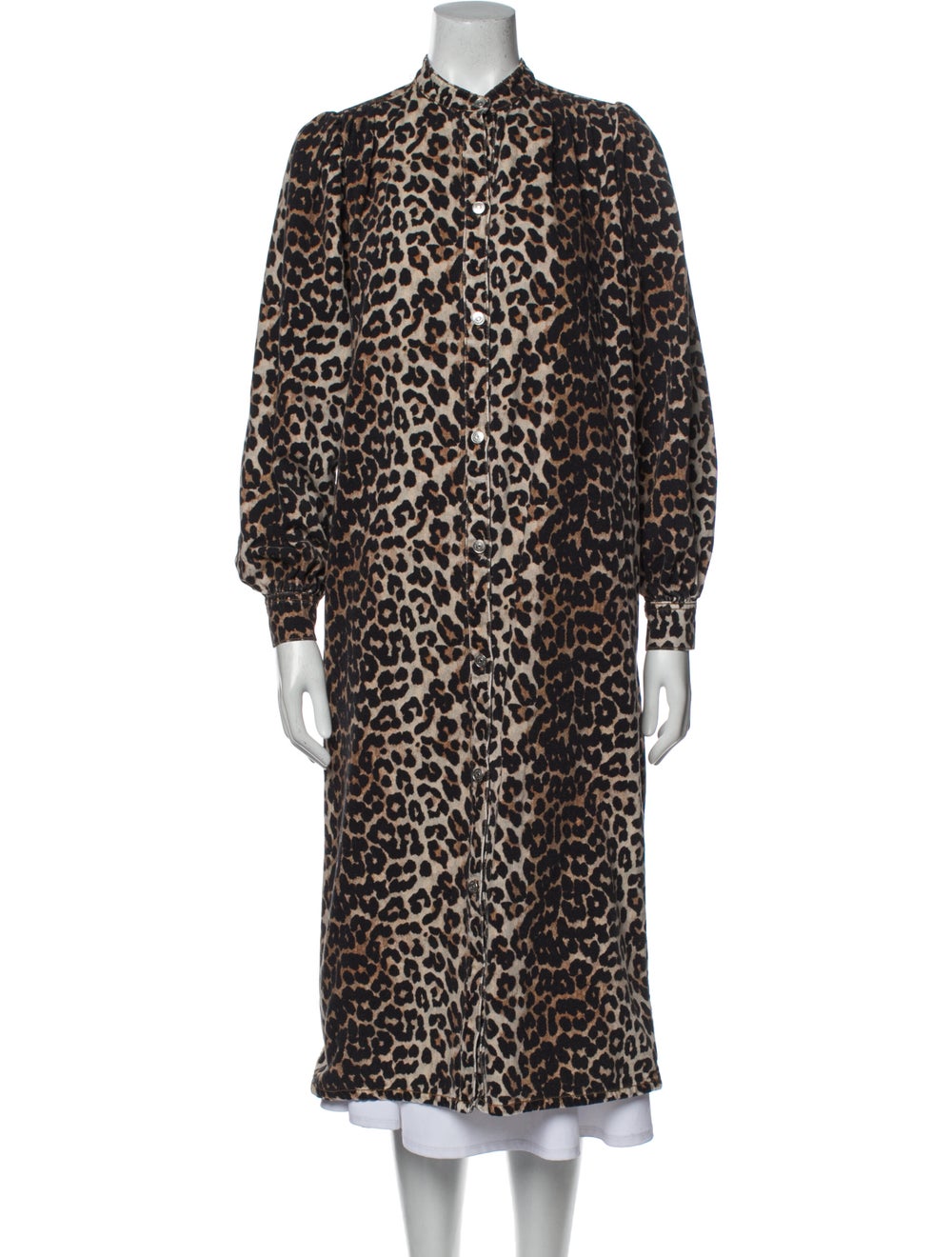 Ganni Animal Print Trench Coat - image 1