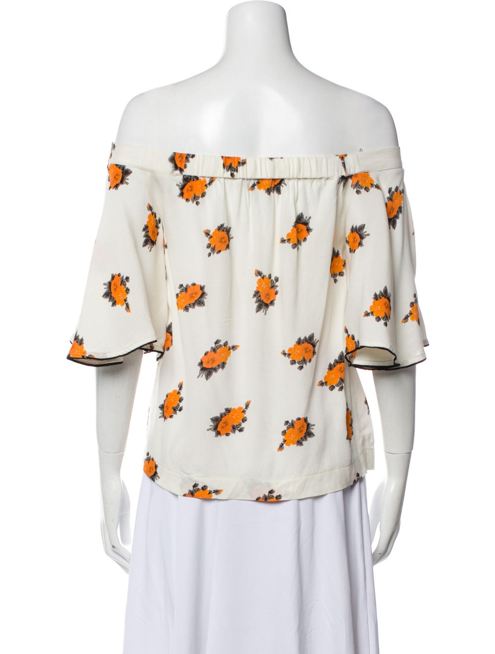 Ganni Floral Print Off-The-Shoulder Blouse - image 3