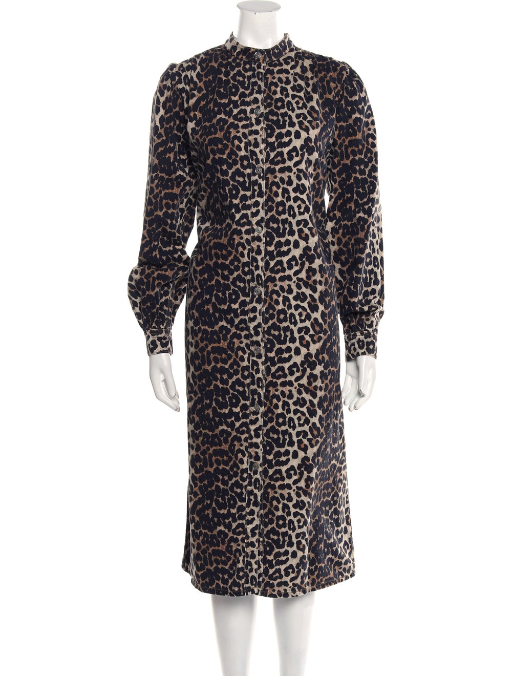 Ganni Animal Print Long Dress - image 1