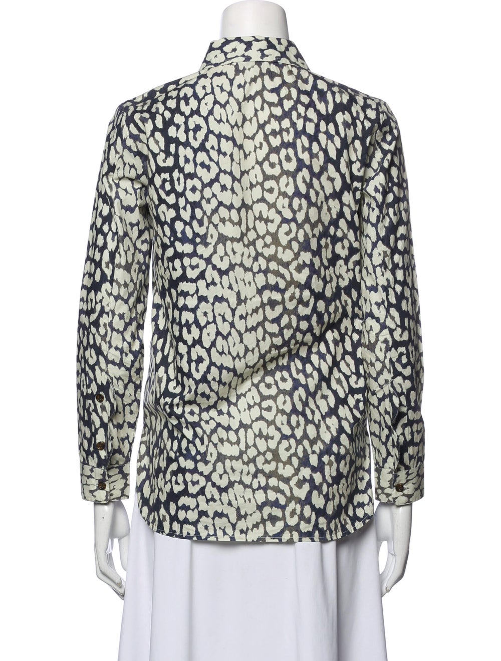 Ganni Printed Long Sleeve Button-Up Top - image 3
