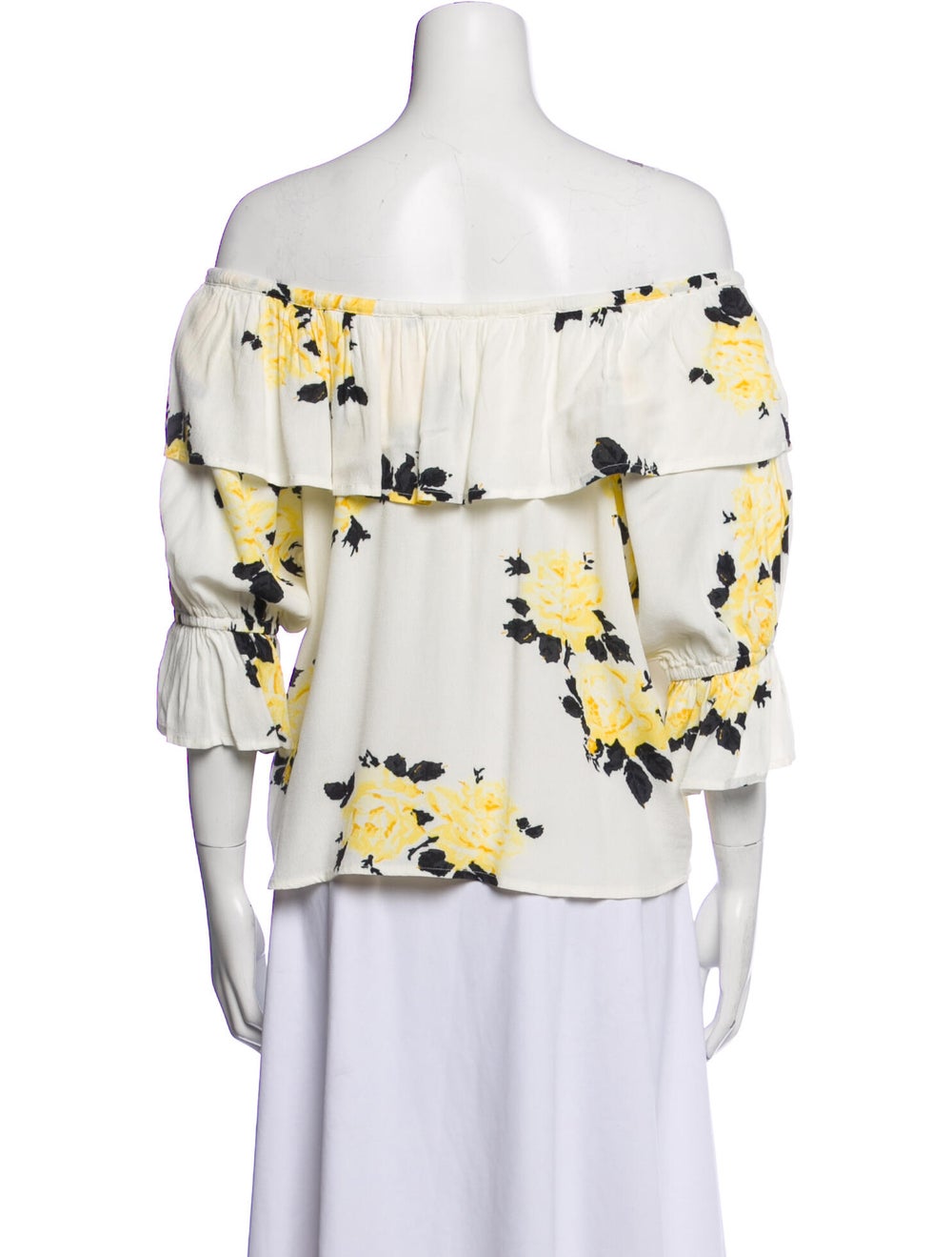 Ganni Floral Print Off-The-Shoulder Blouse - image 3