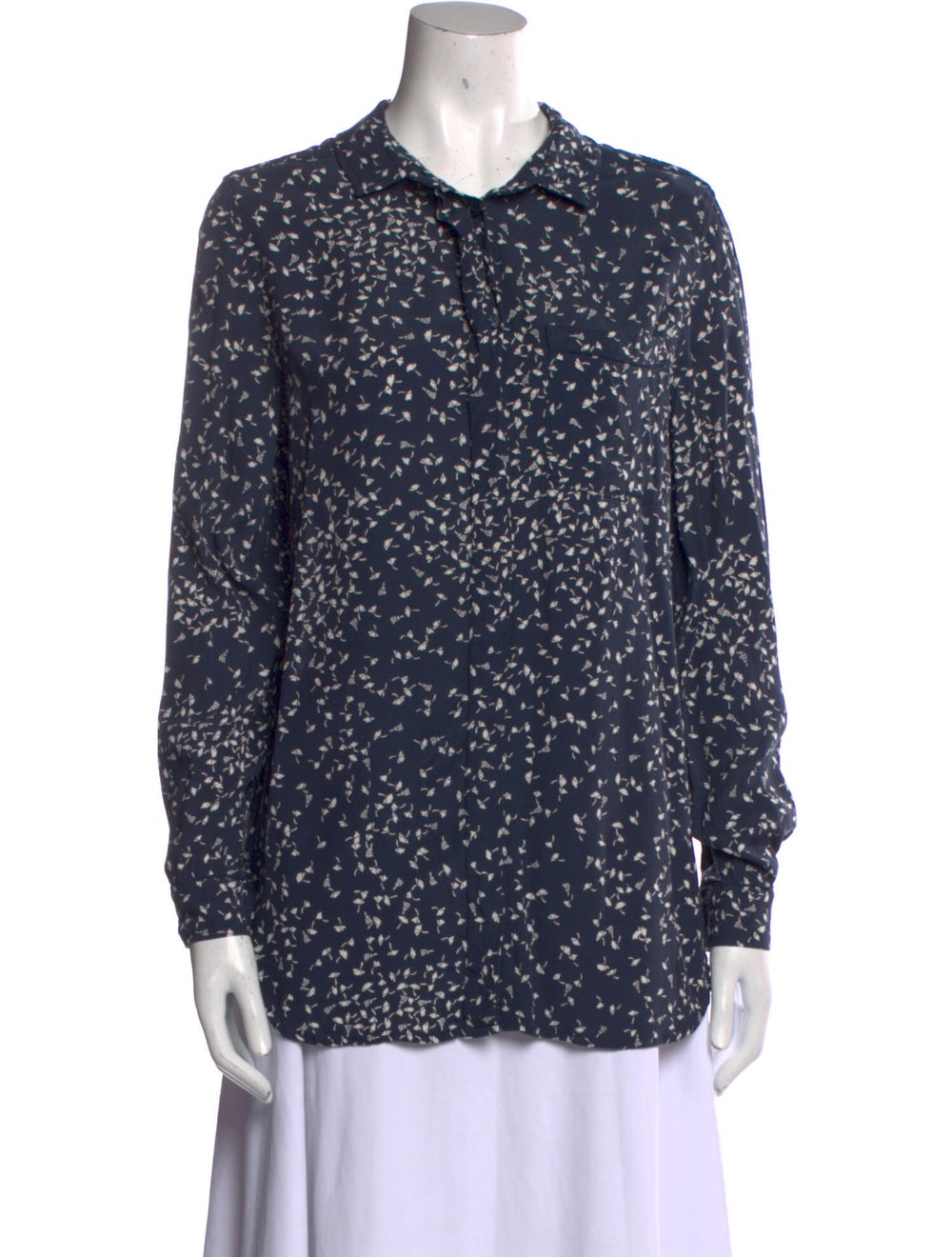 Ganni Printed Long Sleeve Button-Up Top - image 1