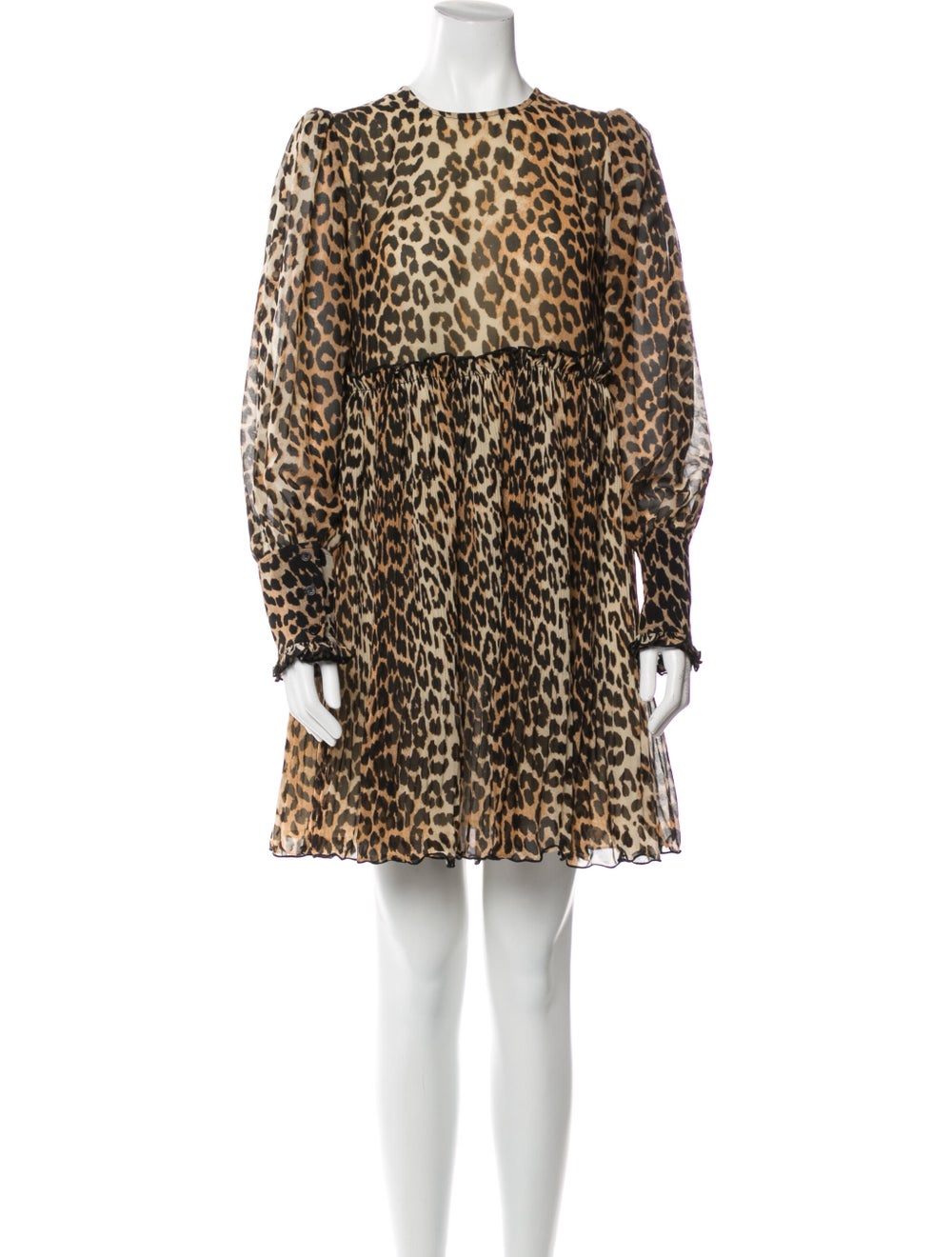 Ganni Animal Print Mini Dress - image 1
