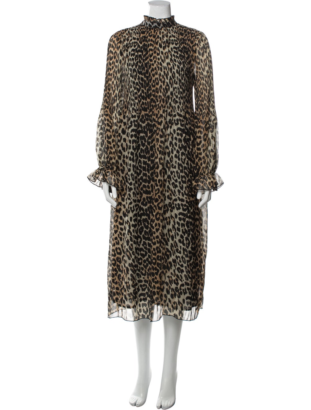 Ganni Animal Print Long Dress - image 1