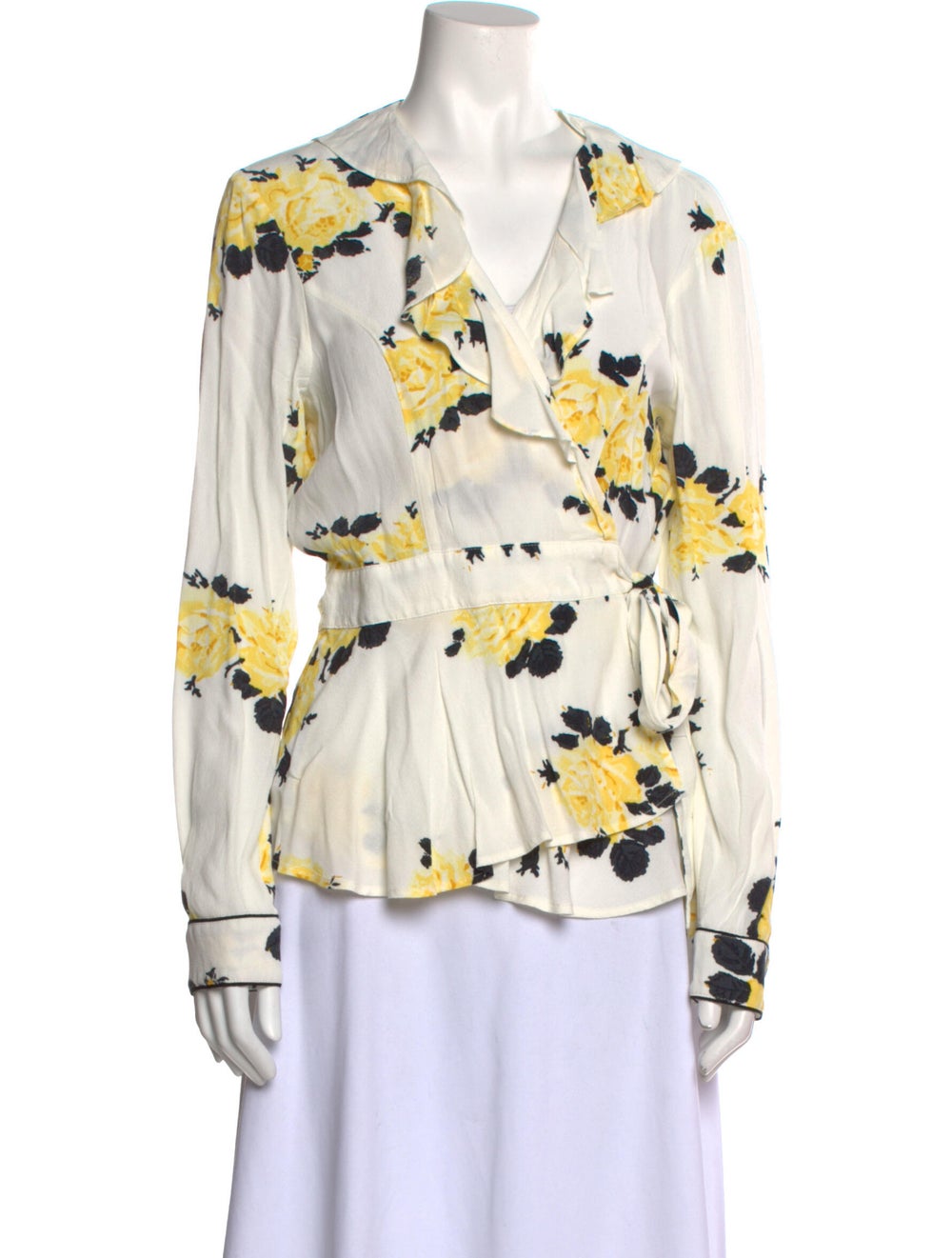 Ganni Printed Long Sleeve Blouse - image 1