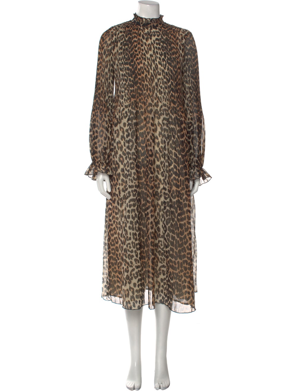 Ganni Animal Print Long Dress - image 1