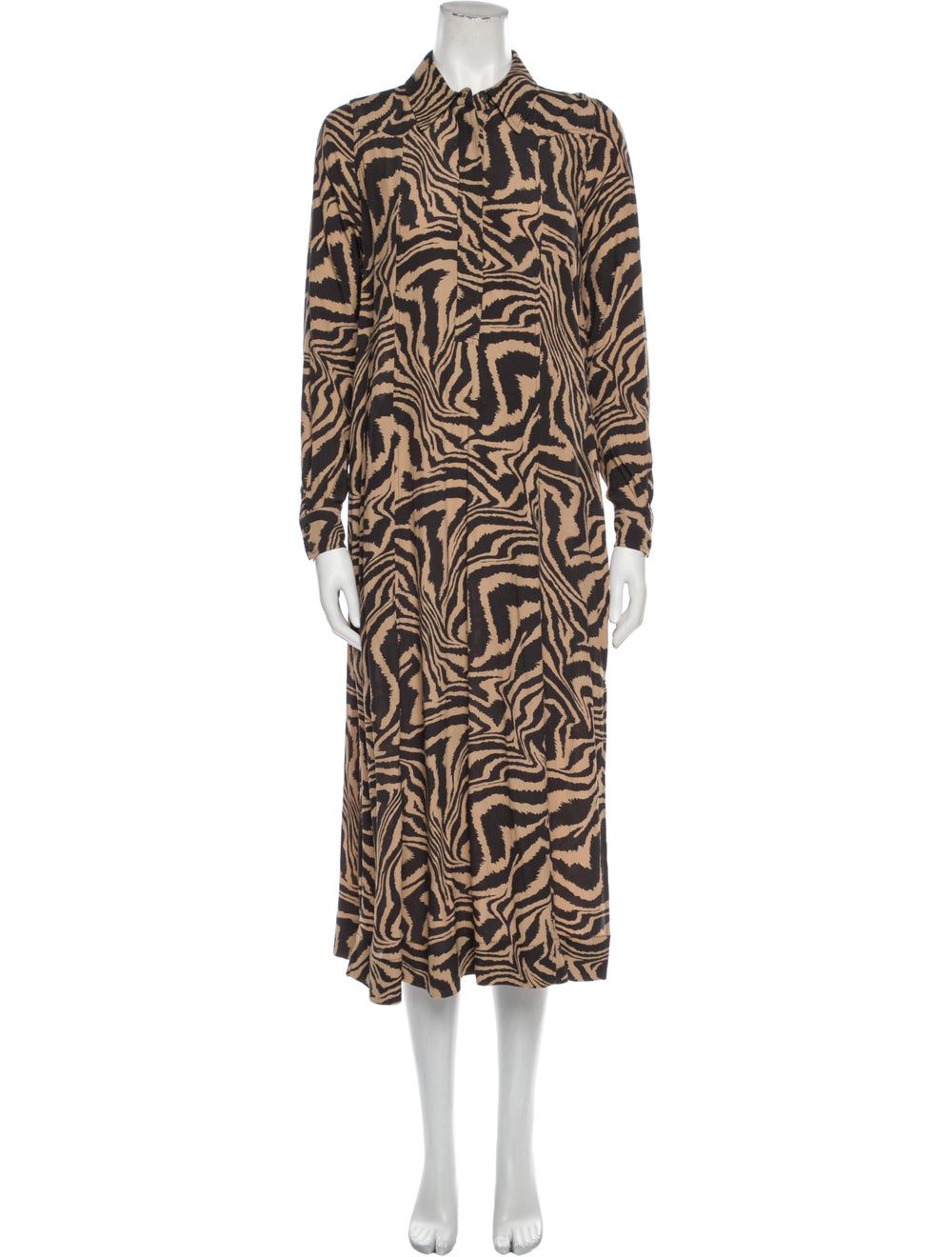 Ganni Animal Print Long Dress - image 1