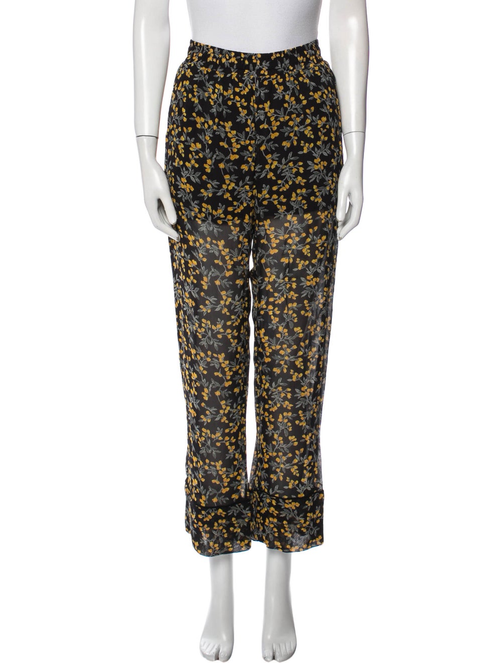 Ganni Floral Print Straight Leg Pants - image 1
