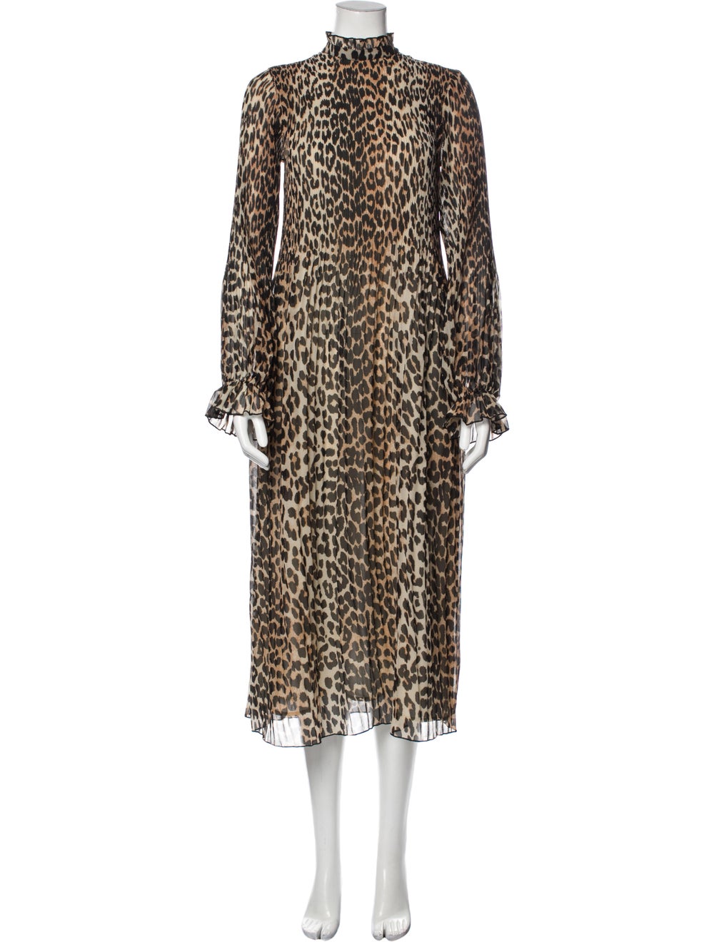 Ganni Animal Print Long Dress - image 1