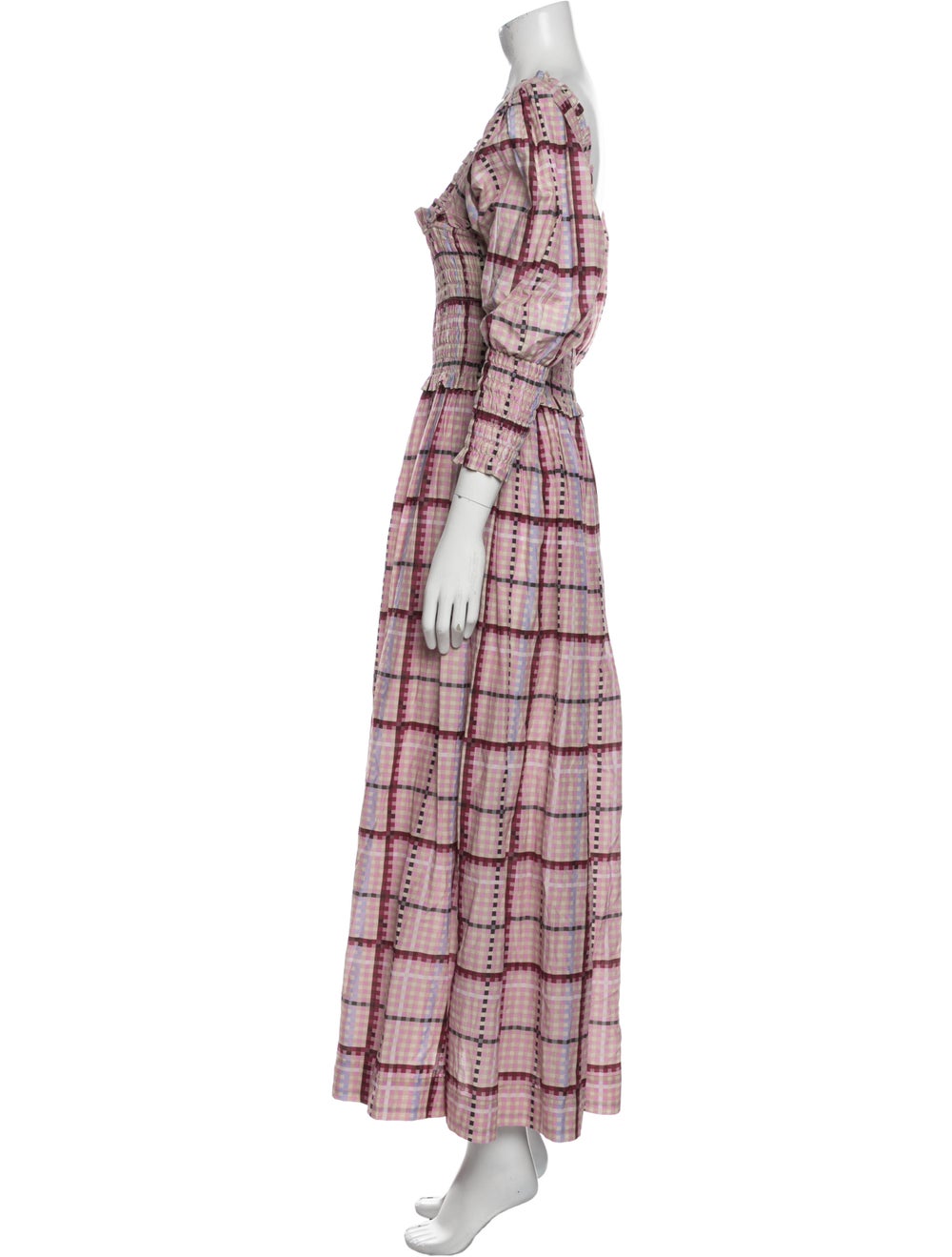 Ganni Plaid Print Long Dress - image 2