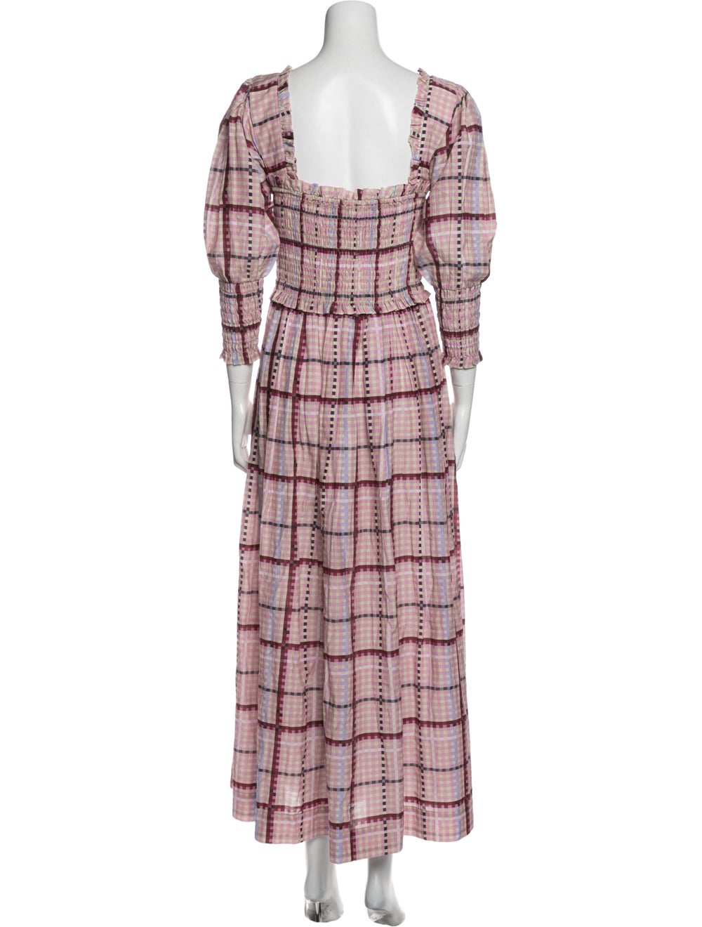 Ganni Plaid Print Long Dress - image 3