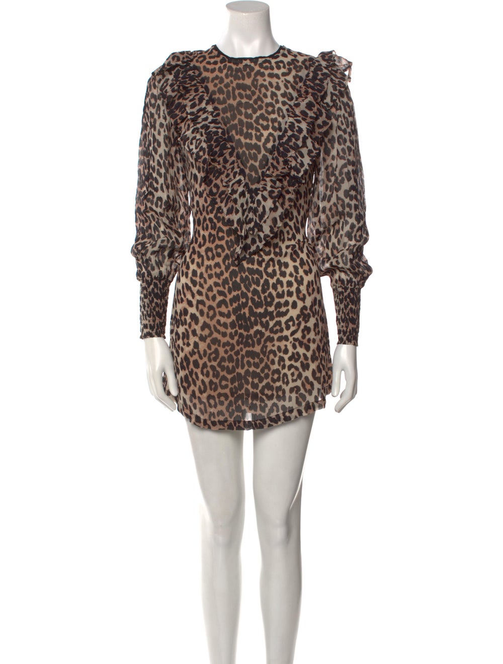 Ganni Animal Print Mini Dress w/ Tags - image 1