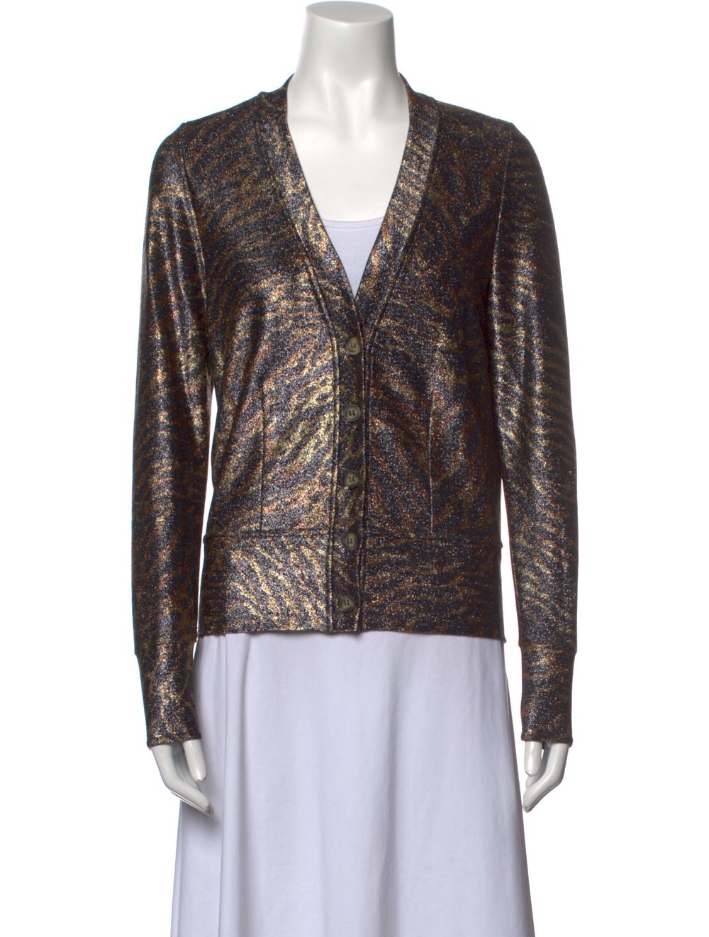 Ganni Printed V-Neck Sweater - image 1