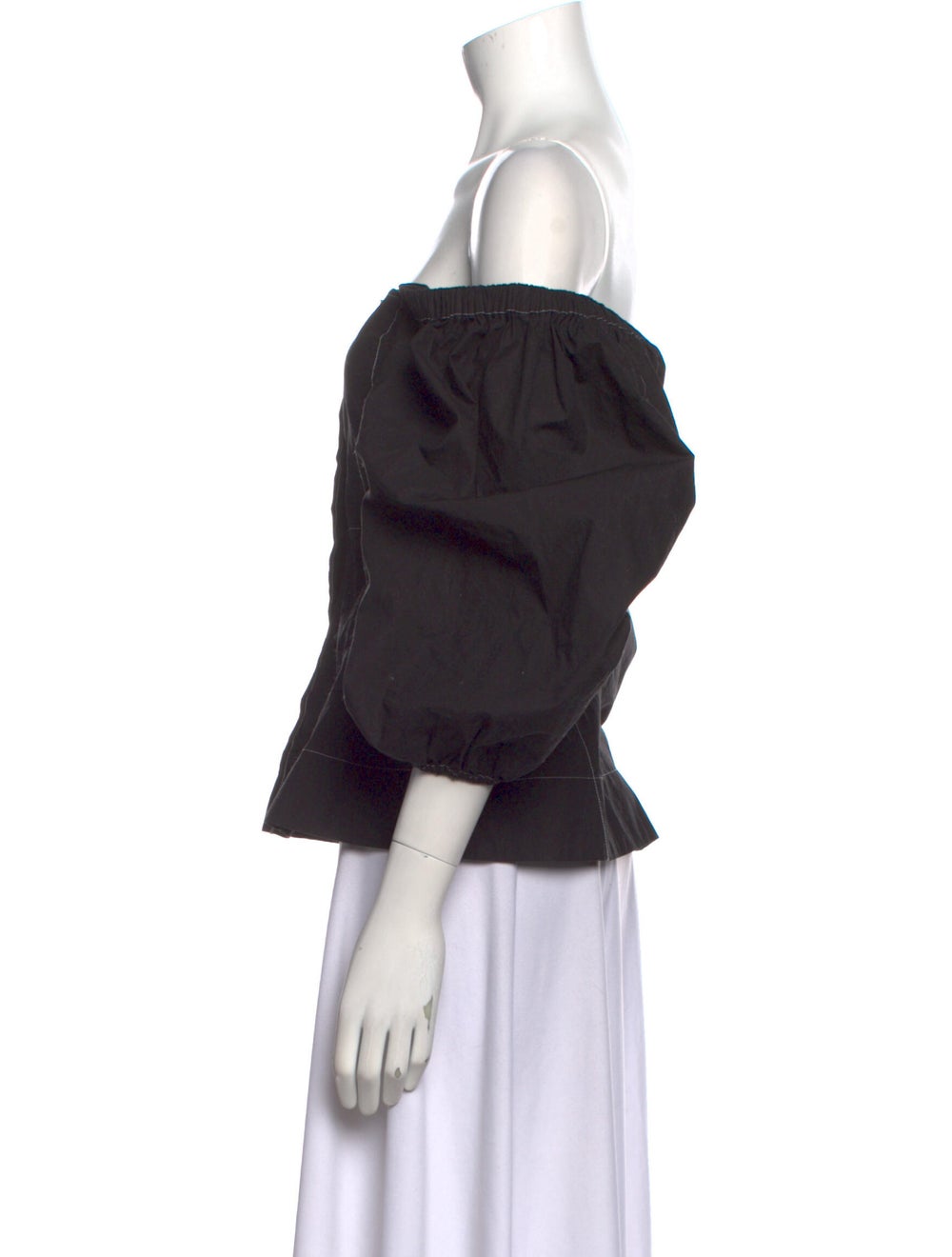 Ganni Off-The-Shoulder Three-Quarter Sleeve Blouse - image 2