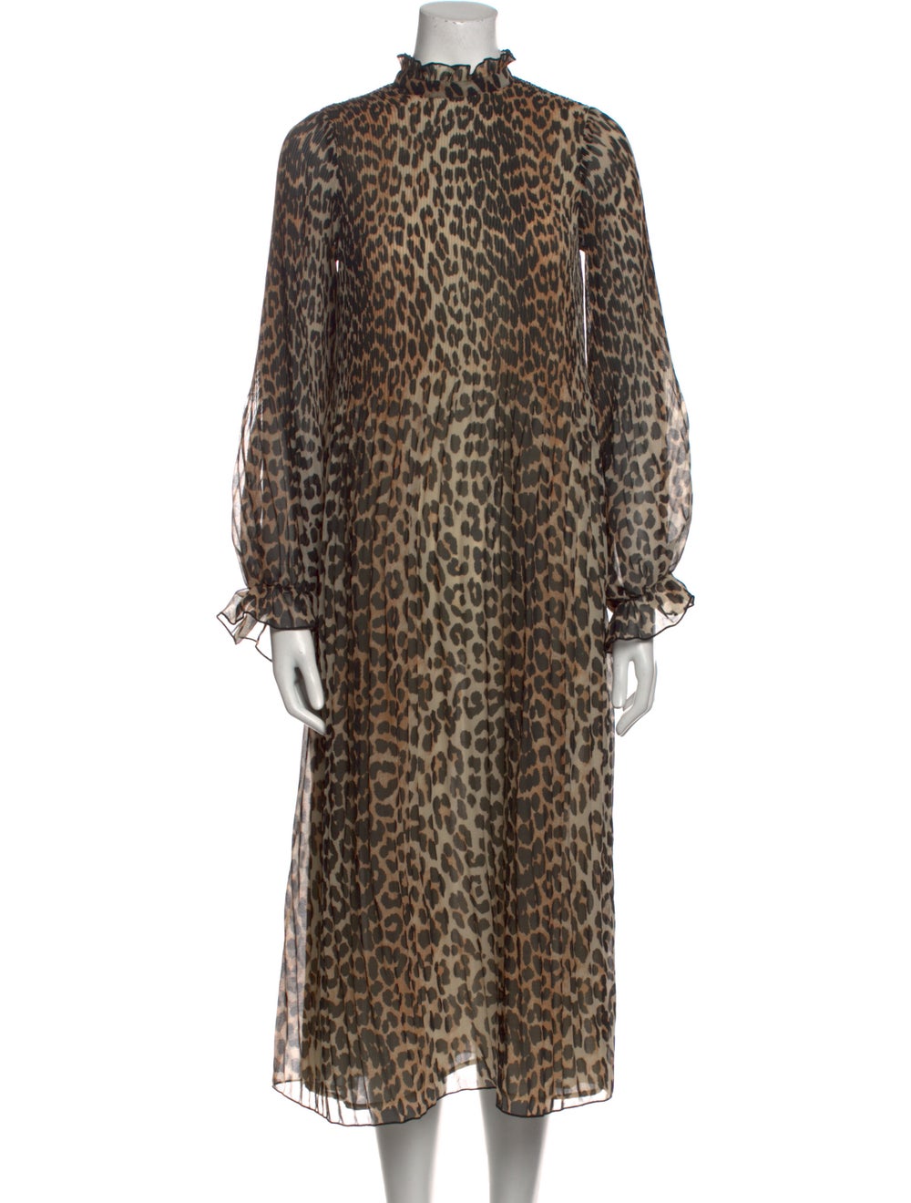 Ganni Animal Print Long Dress - image 1