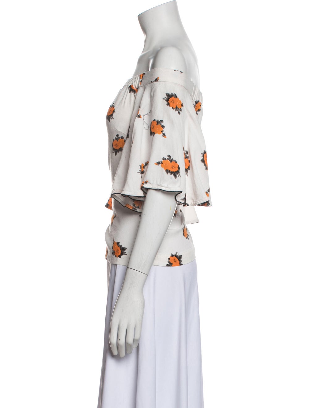 Ganni Floral Print Off-The-Shoulder Blouse - image 2