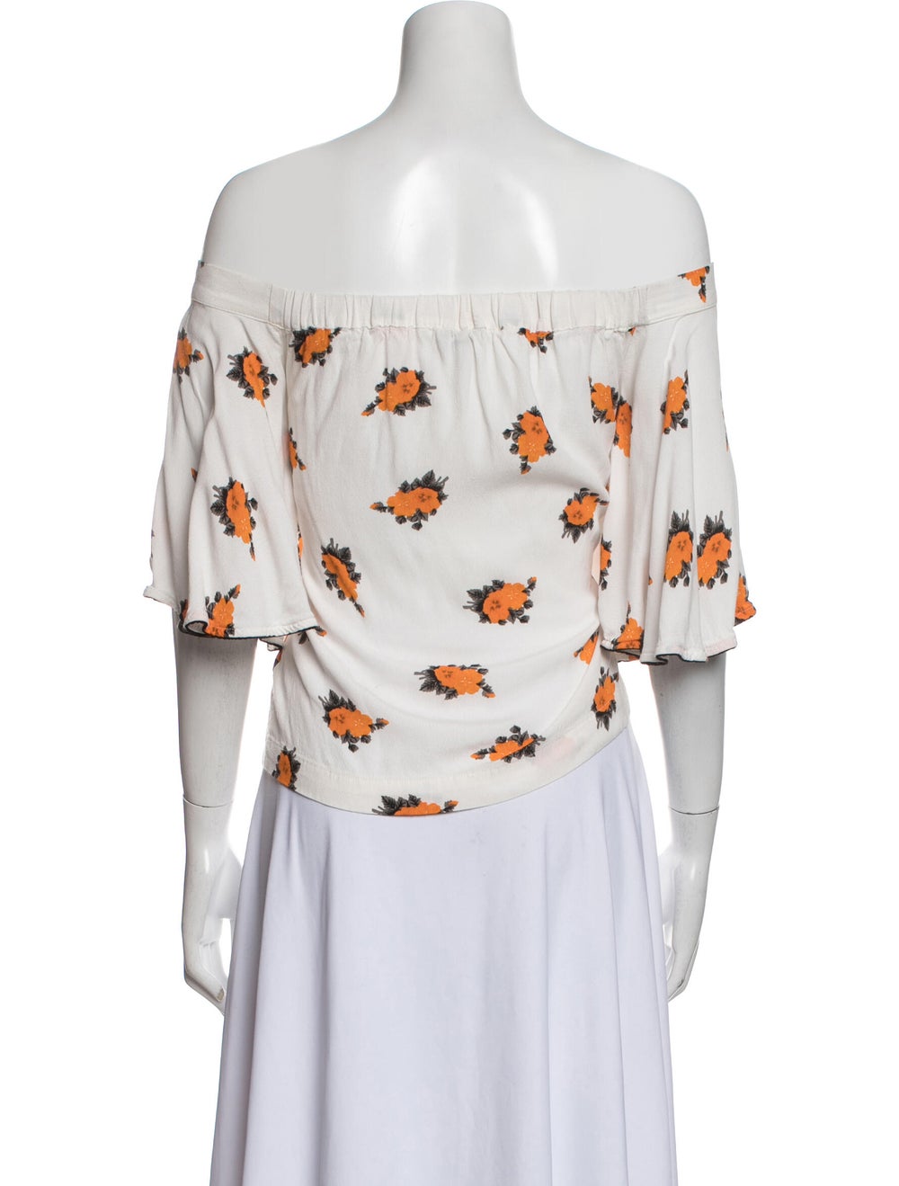 Ganni Floral Print Off-The-Shoulder Blouse - image 3