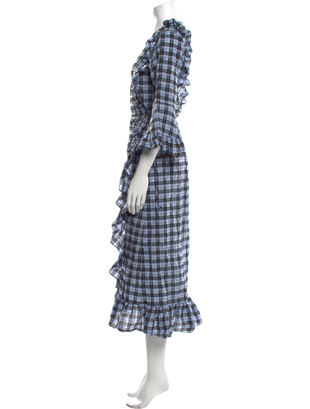 Ganni Plaid Print Long Dress - image 2