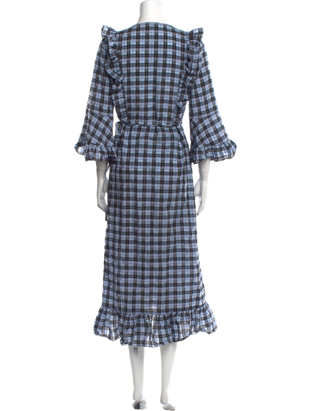 Ganni Plaid Print Long Dress - image 3