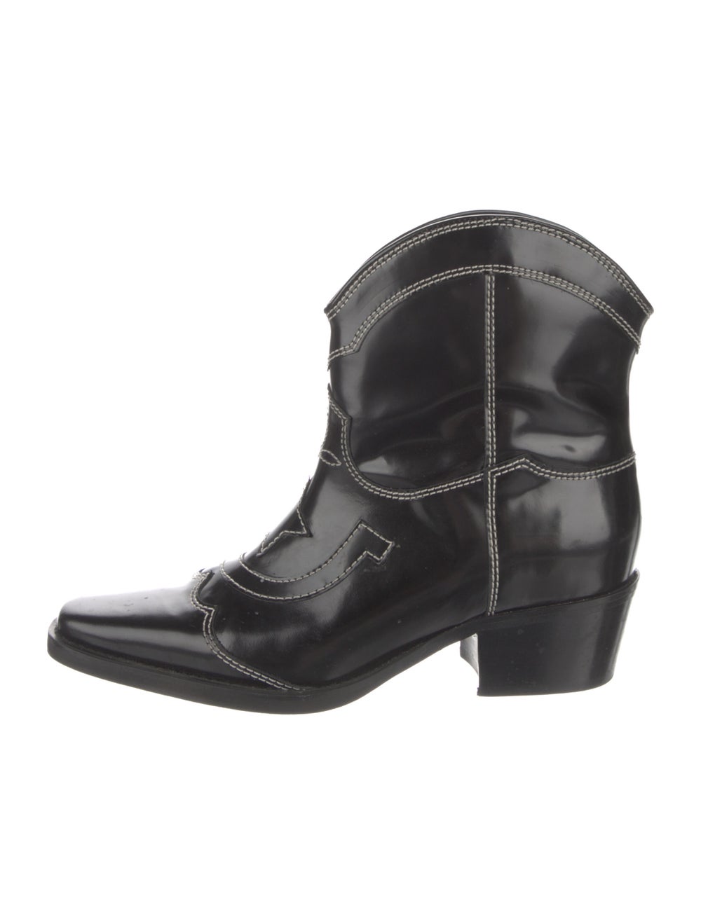 Ganni Leather Western Boots - image 1