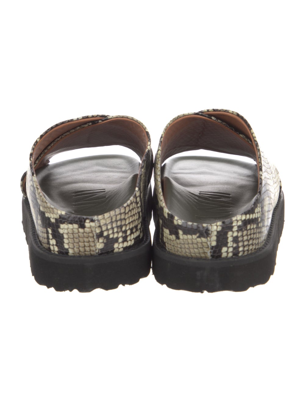 Ganni Snakeskin Animal Print Slides - image 4