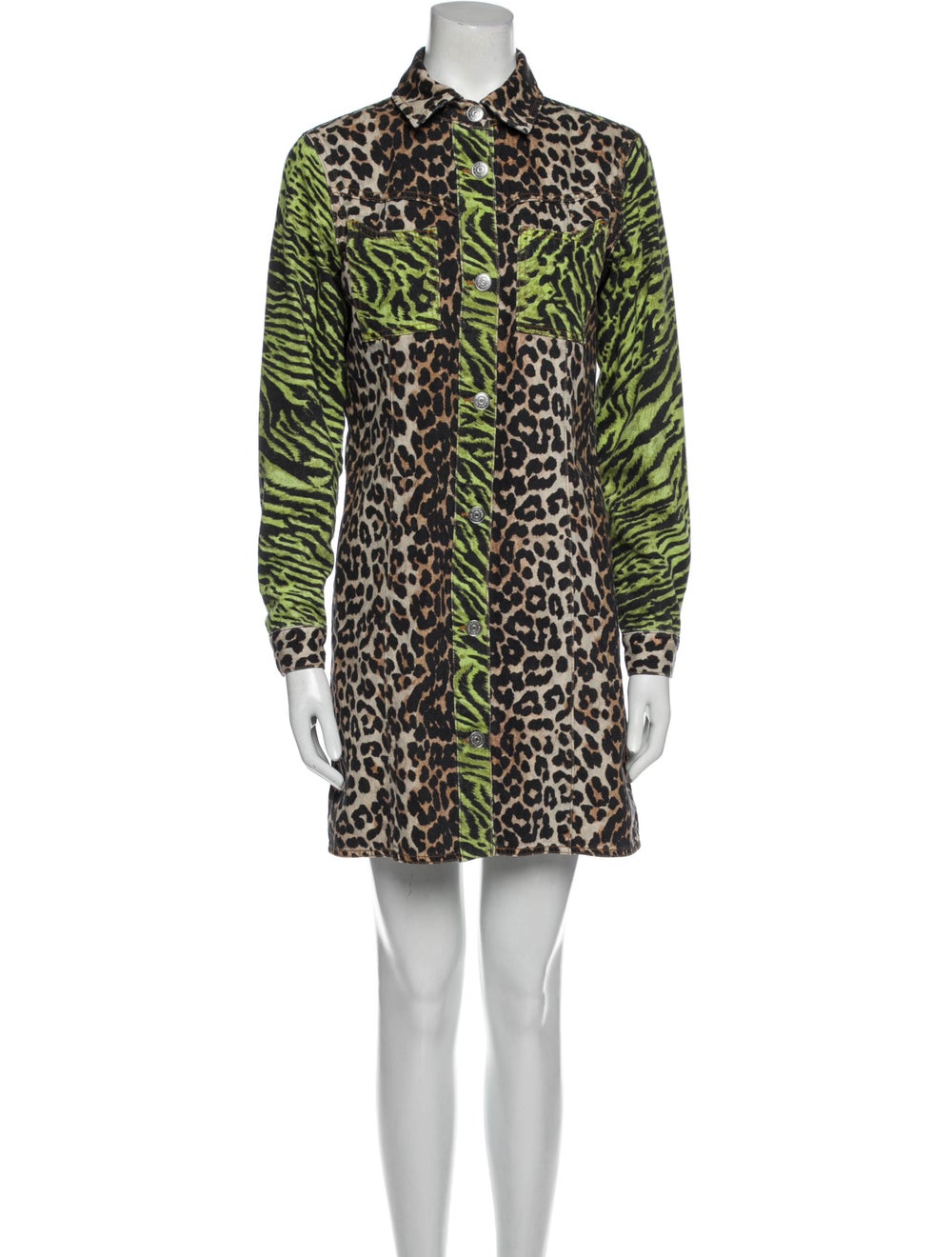 Ganni Animal Print Mini Dress - image 1